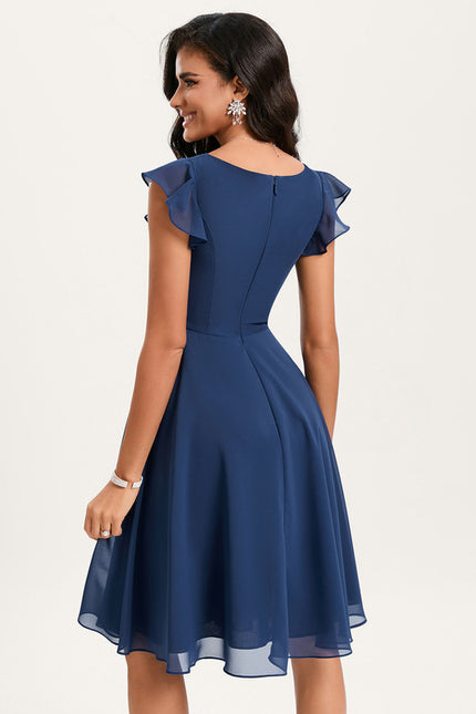 Robe Cocktail Mousseline Émeraude - gallery 3