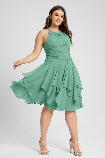 Robe Cocktail Vert Cascade Chic - gallery 6