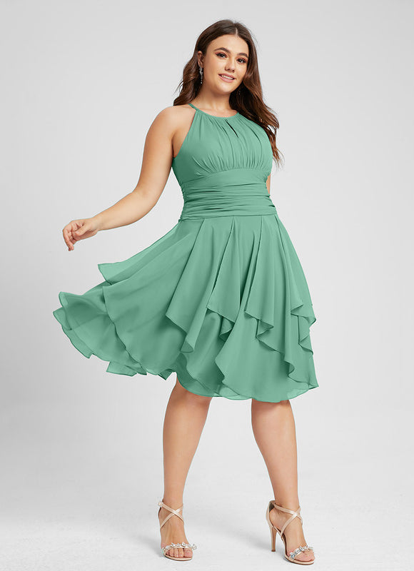 Robe Cocktail Vert Cascade Chic - gallery 6