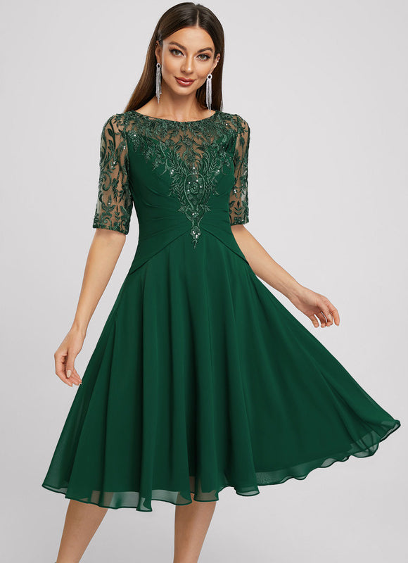Robe Cocktail Col Bateau