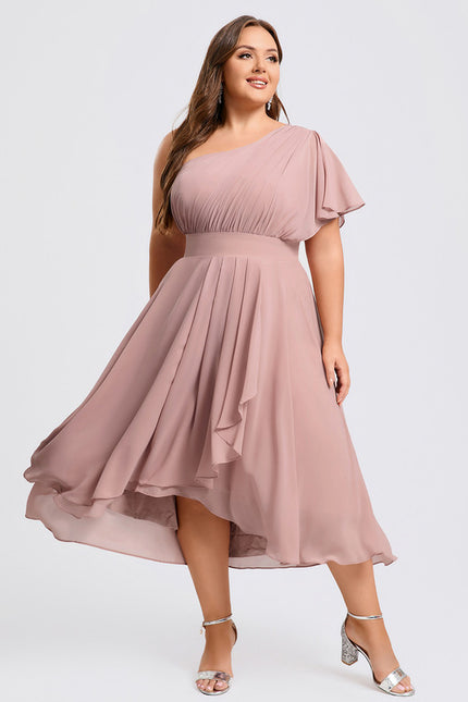 Robe Cocktail Mousseline Rose Poudré - gallery 8