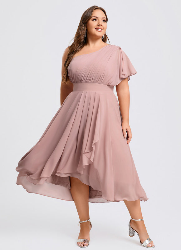 Robe Cocktail Mousseline Rose Poudré - gallery 8