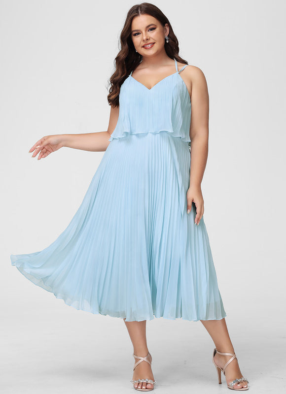 Robe Cocktail Flottante Saphir - gallery 6