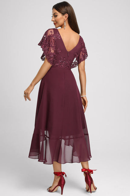 Robe Cocktail Violet Flottant - gallery 4