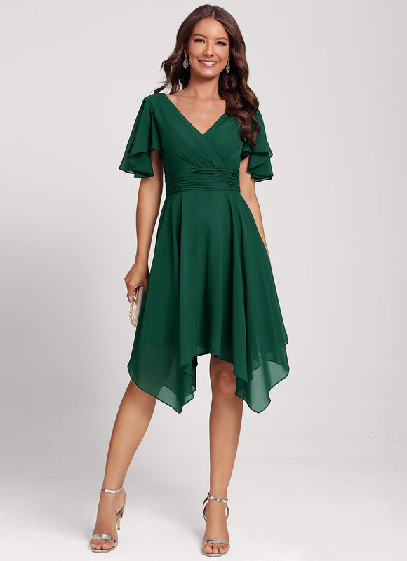 Robe Cocktail Fluide Marine Asymétrique - gallery 3