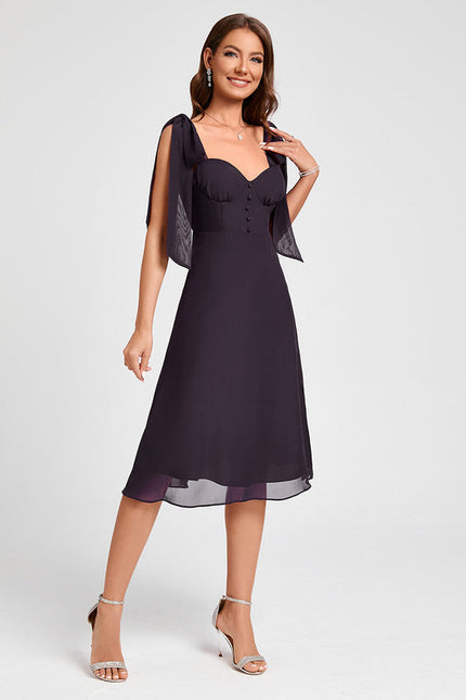 Robe Cocktail Élégante Sombre - gallery 3