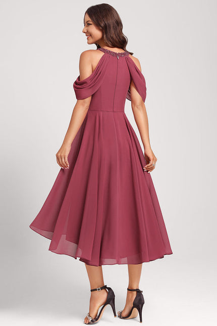 Robe Cocktail Évanescente Bordeaux - gallery 3