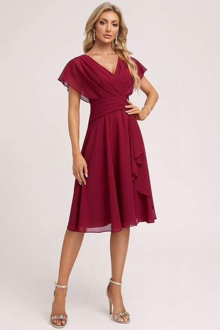 Robe Cocktail Mousseline Émeraude - gallery 3