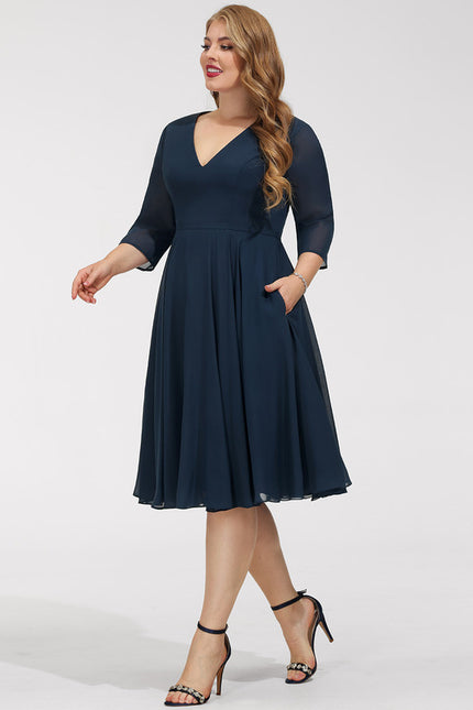 Robe Cocktail Mousseline Asymétrique - gallery 9
