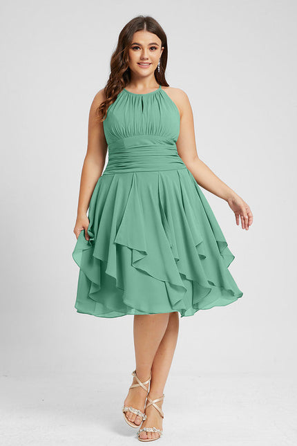 Robe Cocktail Vert Cascade Chic - gallery 5