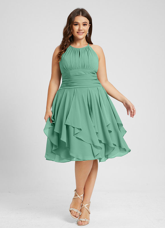 Robe Cocktail Vert Cascade Chic - gallery 5