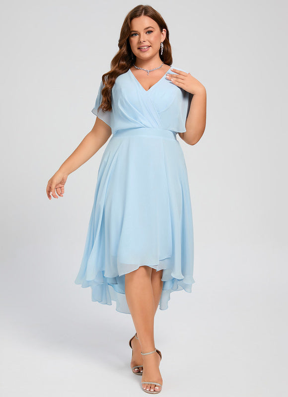 Robe Cocktail Fluide Vert Pâle - gallery 7