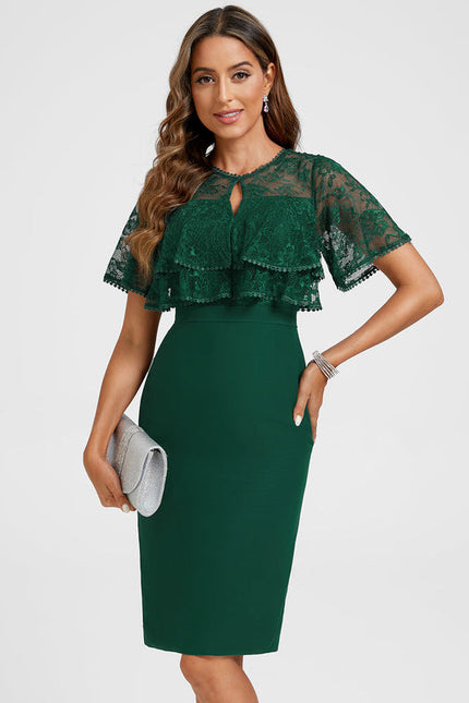 Robe Cocktail Dentelle Émeraude - gallery 3