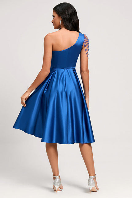 Robe Cocktail Bleu Éclatante - gallery 4