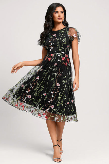 Robe Cocktail Florale Éthérée - gallery 3