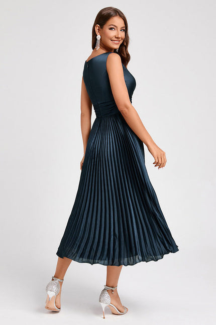 Robe Cocktail Satinée Ondulée - gallery 6