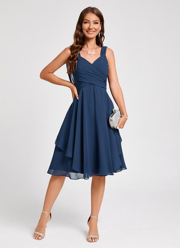 Robe Cocktail Mousseline Asymétrique - gallery 2