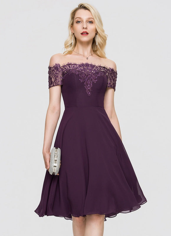Robe Cocktail Améthyste Élégante