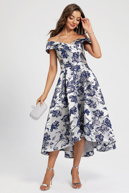 Robe Cocktail Fleur Satinée - gallery 1