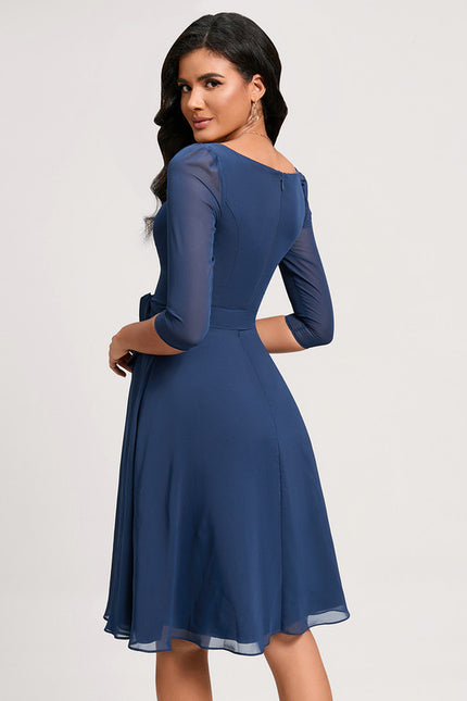 Robe Cocktail Mousseline Émeraude - gallery 5