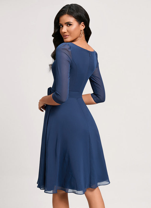 Robe Cocktail Mousseline Émeraude - gallery 5