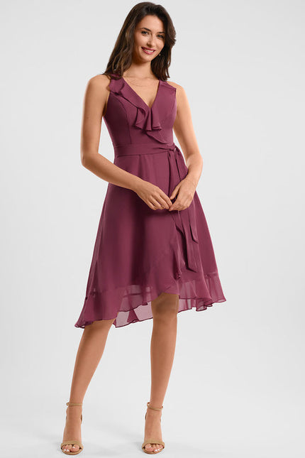 Robe Cocktail Fluide Vert Pâle - gallery 2