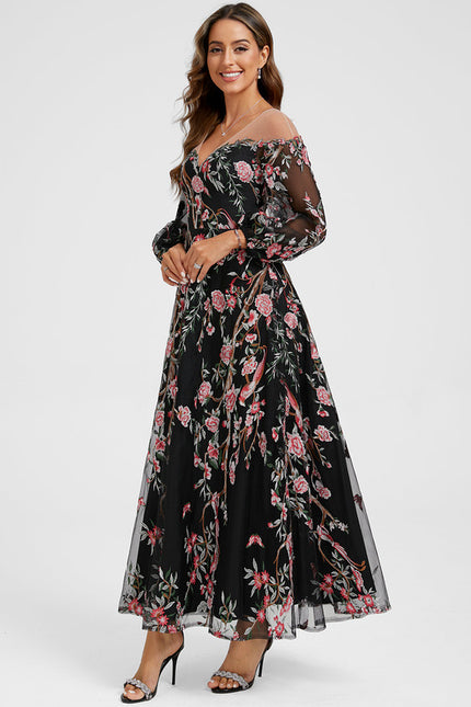 Robe Cocktail Mousseline Fleurie - gallery 3