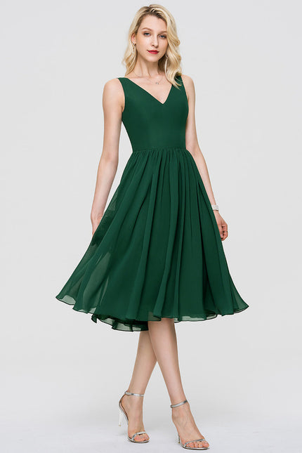 Robe Cocktail Mousseline Asymétrique - gallery 4