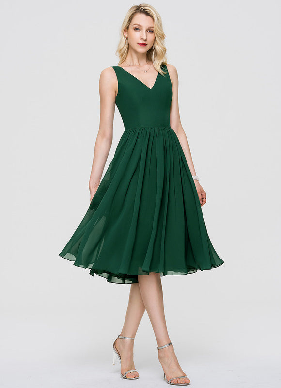 Robe Cocktail Mousseline Asymétrique - gallery 4