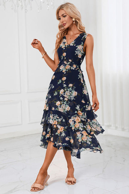 Robe De Cocktail Volants Superposés - gallery 1