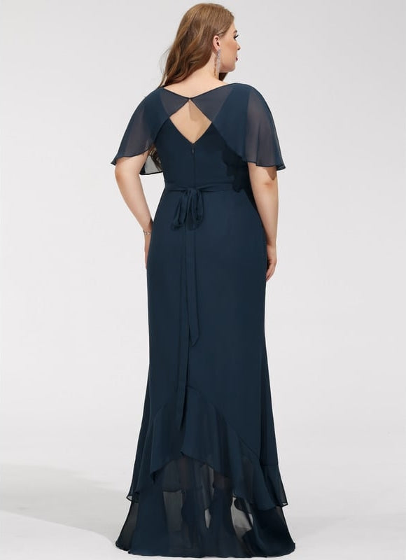 Robe Cocktail Fluide Marine Asymétrique - gallery 8