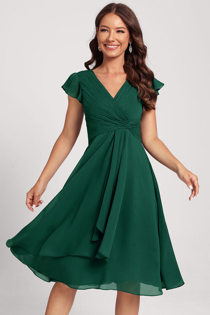 Robe Cocktail Mousseline Asymétrique