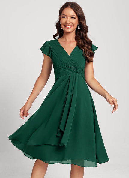 Robe Cocktail Mousseline Asymétrique