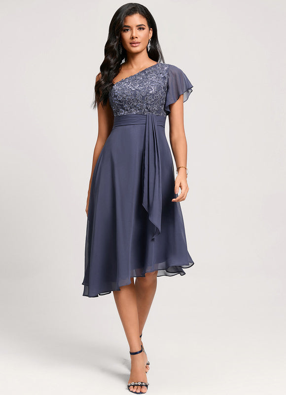 Robe Cocktail Chiffon Fluide - gallery 3
