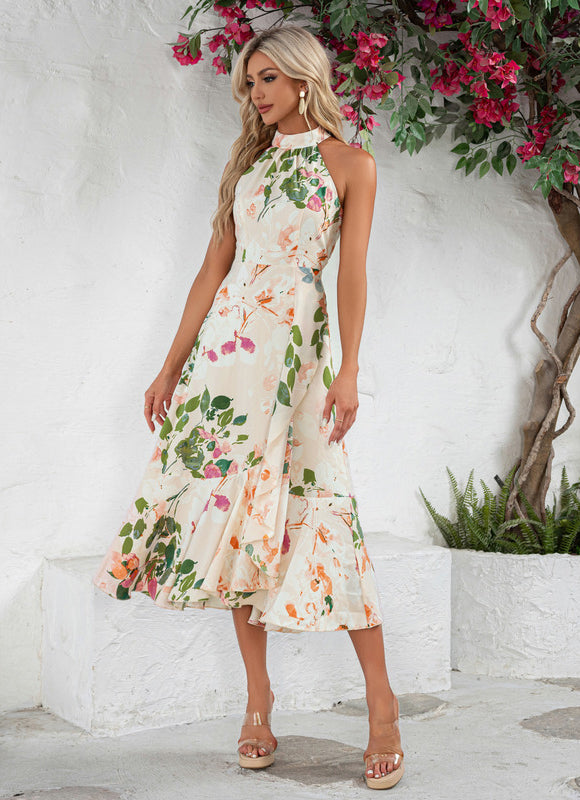 Robe Cocktail Flottante Printanière