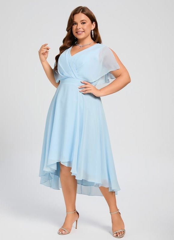 Robe Cocktail Fluide Vert Pâle - gallery 5