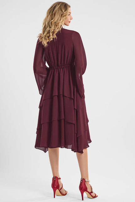 Robe Cocktail Bourdeaux Élégante - gallery 4