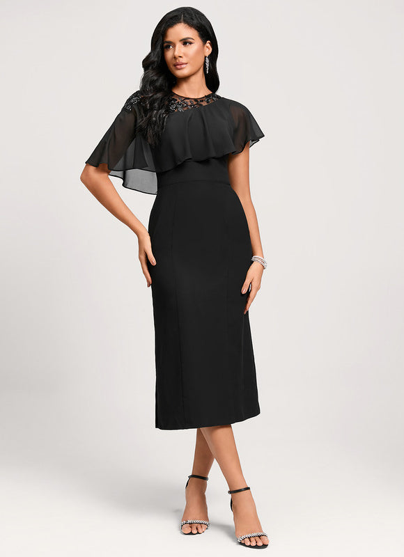 Robe Cocktail Chiffon Éclatante - gallery 2
