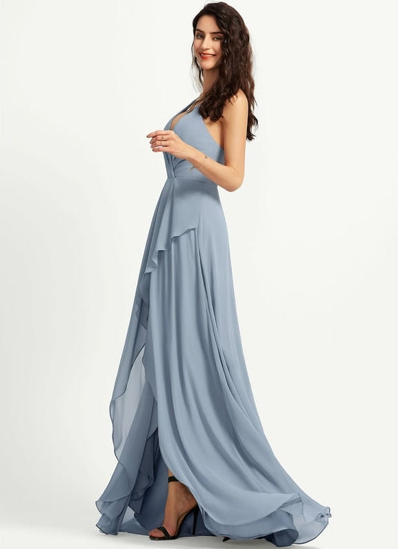 Robe Cocktail Fluide Marine Asymétrique - gallery 2