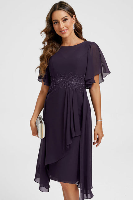 Robe Cocktail Chiffon Violet - gallery 3