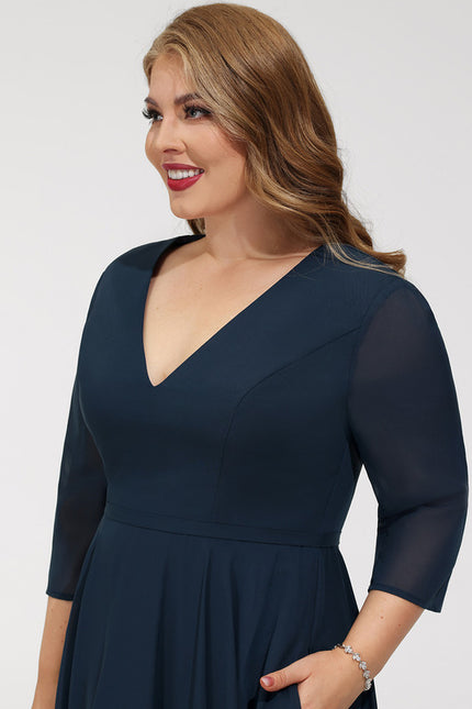 Robe Cocktail Mousseline Asymétrique - gallery 3