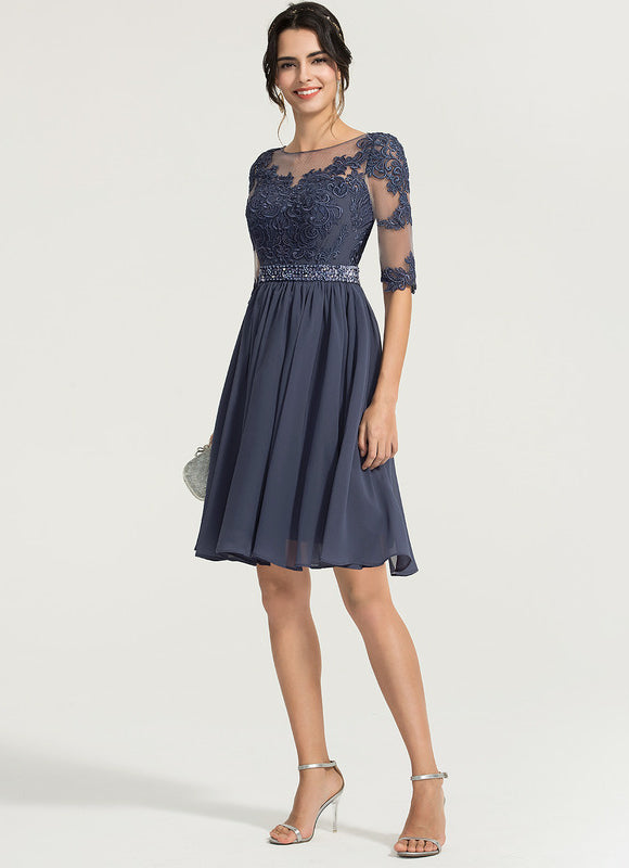 Robe Cocktail Nuit Marine Légère - gallery 1