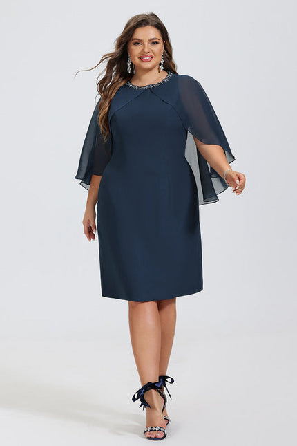 Robe Cocktail Élégance Marine Drapée - gallery 8