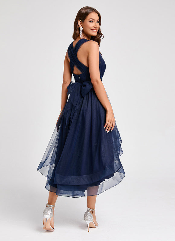 Robe Cocktail Tulle Asymétrique - gallery 2