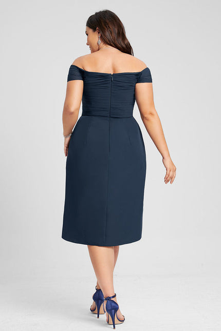 Robe Cocktail Epaule Dénudée - gallery 9