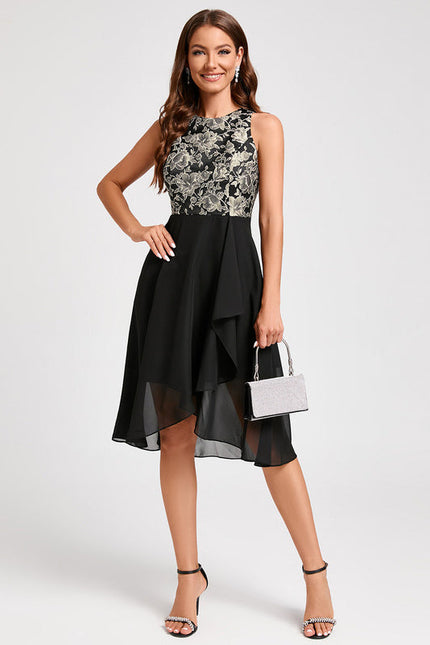 Robe Cocktail Florale Éclatante - gallery 2