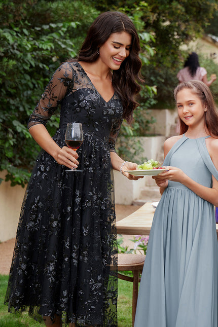Robe Cocktail Noir Étoilé Chic - gallery 6
