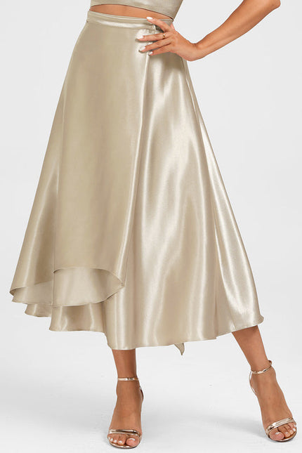 Robe Cocktail Satin Beige