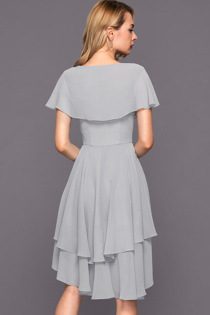 Robe Cocktail Fluide Vert Pâle - gallery 3