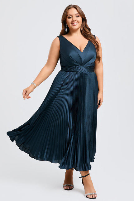 Robe Cocktail Satinée Ondulée - gallery 7